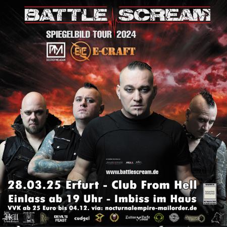 Flyer von Termin "Battle Scream + E-Craft + Desroy Me Again"