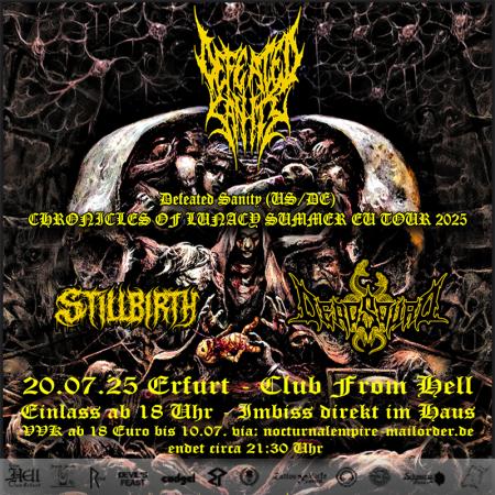Flyer von Termin "Defeated Sanity, Stillbirth, DeadSquad"