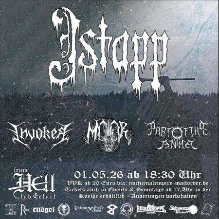 Flyer von Termin "Istapp, Moor, Invoker, Part of the Anima"