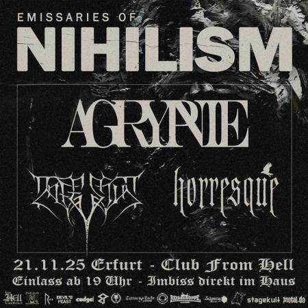 Flyer von Termin "Agrypnie, Infestus, Horresque"