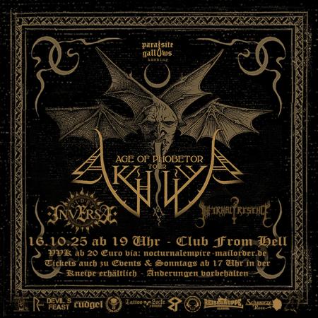 Flyer von Termin "Akhlys+Fides Inversa+Infernal Presence"
