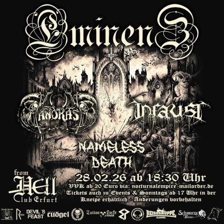 Flyer von Termin "Eminenz, Andras, Infaust, Nameless Death"