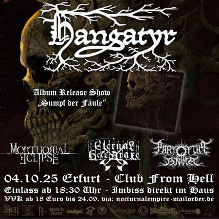 Flyer von Termin "Hangatyr / Mortuorial Eclipse / Eternal Helcaraxe / Part of the Anima"