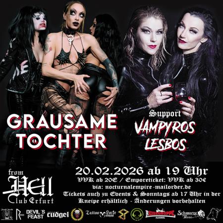 Flyer von Termin "Grausame Töchter + Vampyros Lesbos"