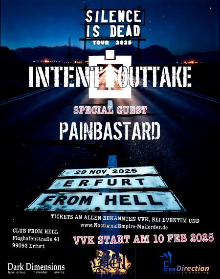 Flyer von Termin "Intent:Outtake + Painbastard + Glenn Love"