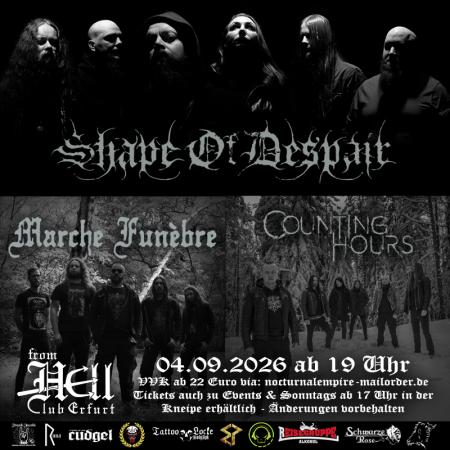 Flyer von Termin "Shape of Despair, Marche Funébre, Counting Hours"