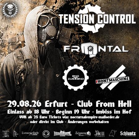 Flyer von Termin "Tension Control, Frontal, Frontmaschine, Endzustand"